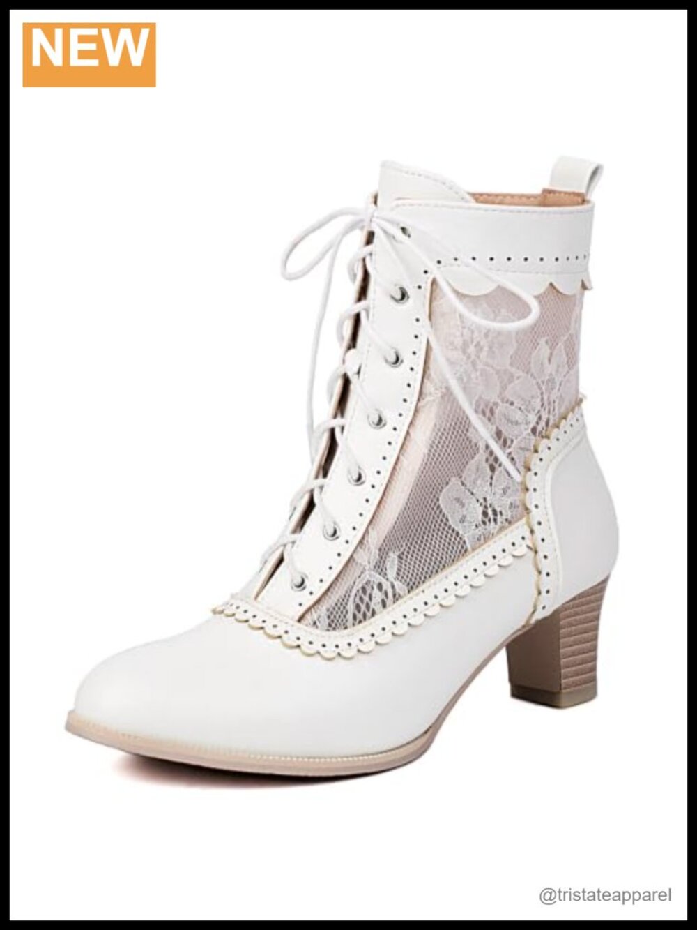 Victorian Lace Up Ankle Boots Kitten Heels Round Toe Vintage Shoes